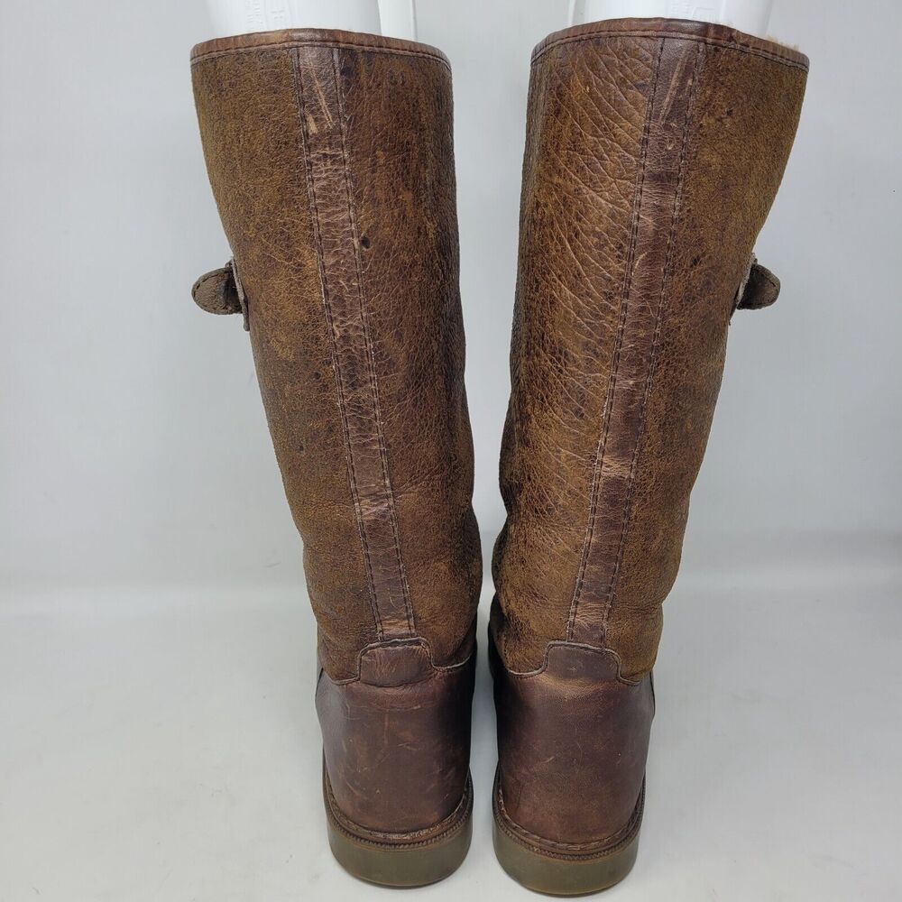 Eddie Bauer Shearling Leather Boots Womens 9 UGG esque ENGLAND QUALITY VTG 95% - Picture 4 of 10